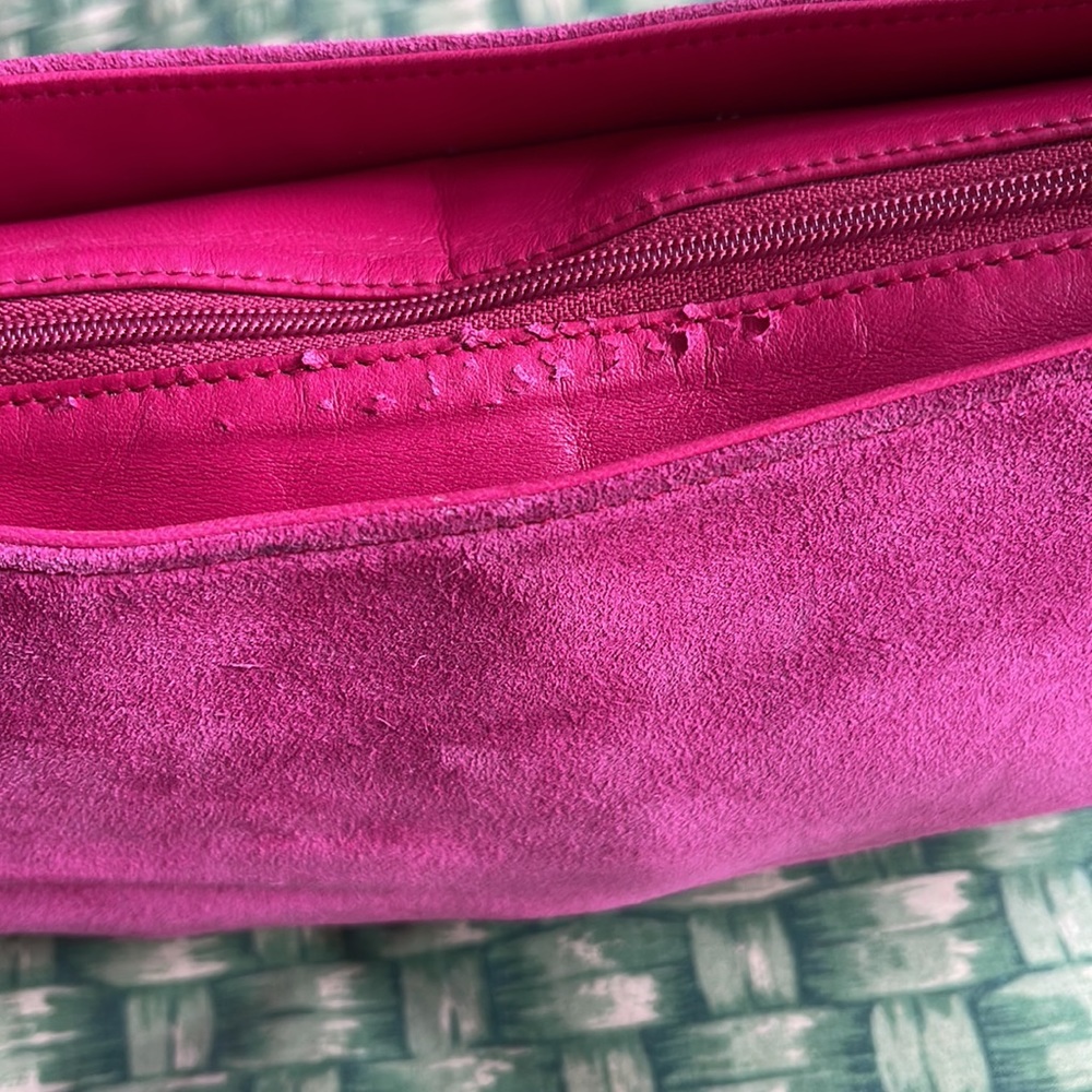 Sergio Rossi made in Italy Y2K Barbiecore suede shoulder bag - Picture 6 of 11